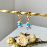 Crystal Huggie Hoop Earrings - Colorful Crystal Diamond - Multicolor huggie hoop - Crystal Threader Earrings Dangle